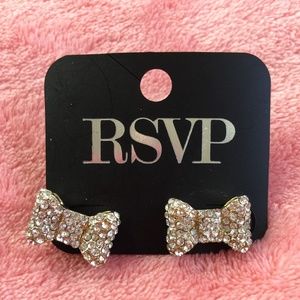 Rhinestone Bow Earrings